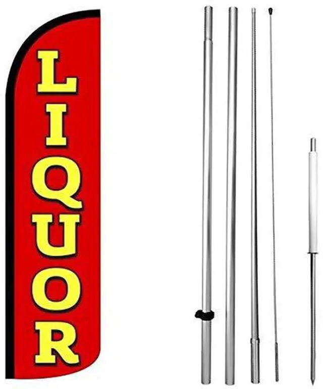 Main image of Co LIQUOR Windless Swooper Flag Kit 15' Feather Banner Sign rz-h