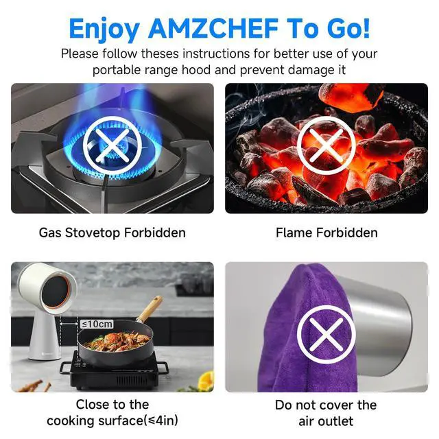 Alt view image 5 of 7 - Portable Range Hood, 3-Speed Desktop Exhaust Vent Fan,CreamWhite | Desktop kitchen vent fan with large oil cup, washable aluminum filter. Low-noise, 3 speeds. Ideal for indoor BBQ,RV