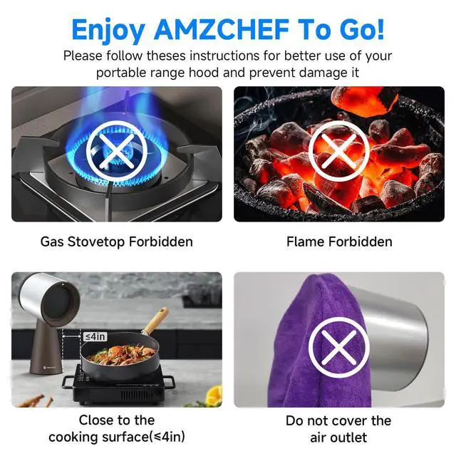 Alt view image 5 of 7 - Portable Range Hood, 3-Speed Desktop Exhaust Vent Fan, Silver brown | Desktop kitchen vent fan with large oil cup, washable aluminum filter. Low-noise, 3 speeds. Ideal for indoor BBQ,RV
