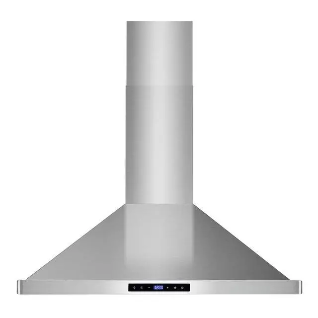 Alt view image 2 of 7 - 30 in. Vista Coll 380 CFM Ducted Wall Mount Range Hood LED, Stainless Steel | COS-63175S Soft TouchControls, 3 Fan Speeds, Permanent Dishwasher-Safe Baffle Filters, Backdraft Damper