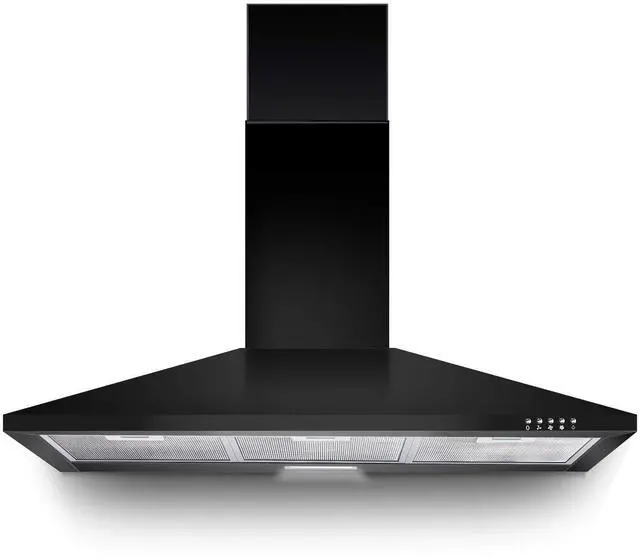 Main image of Range Hood 36 inch,Black Vent Hood with 450CFM & 3-Speed, Ducted/Ductless Convertible,Mesh Filters & Push Button Control for Stove Hood,Chimney-style Black Range Hood Wall Mount