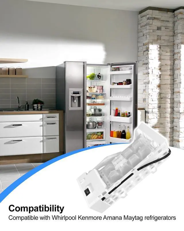 Alt view image 2 of 6 - W11700250 W11359448 W11633658 Refrigerator Ice Maker Assembly Compatible with Whirlpool Kenmore Amana Maytag Ice Maker, Replace AP7019172