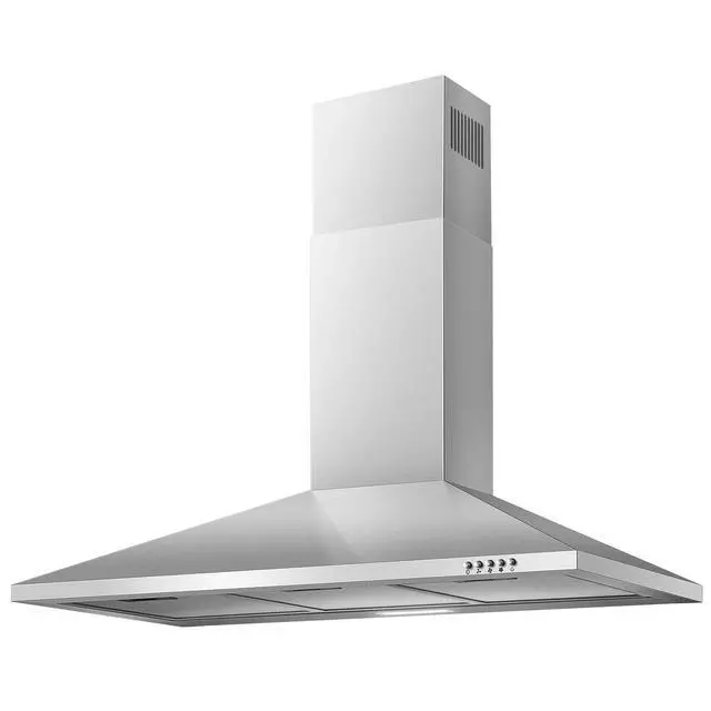 Alt view image 2 of 7 - 36 Inch Range Hood, 450CFM Wall Mount Stainless Steel Kitchen Vent Hood - 3-Speed Exhaust Fan, Ducted/Ductless Convertible, Chimney-Style Stove Hood, LED Light & Push Button Control