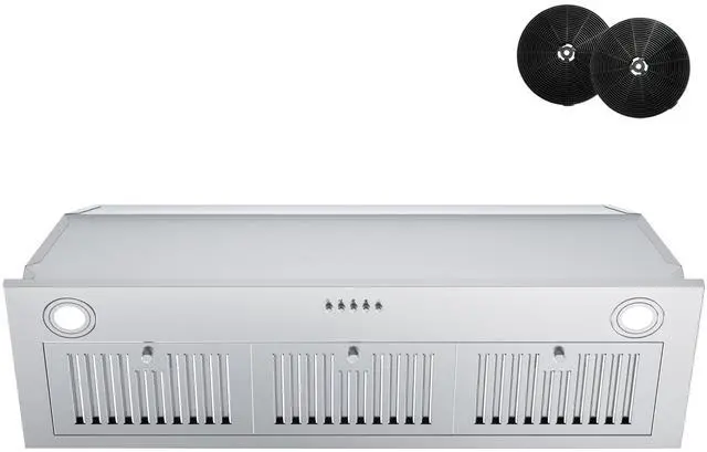Main image of Range Hood Insert 36 inch, Built-in Kitchen Hood with 600 CFM, Ducted/Ductless Convertible Vent Hood, Stainless Steel Stove Hood Vent with Push Button, Baffle Filters and Charcoal Filters