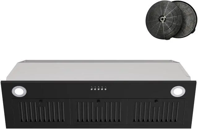 Main image of Black Range Hood Insert 36 inch, Built-in Kitchen Hood with 600 CFM, Ducted/Ductless Convertible Vent Hood, Stove Hood with Push Button, Aluminum Filters and Charcoal Filters