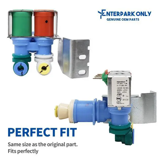Alt view image 3 of 5 - W10210603 Enterpark Refrigerator Water Inlet Valve Replacement Compatible with Whirlpool, Jenn-Air, Amana, Maytag Replaces WPW10210603, PS11750433