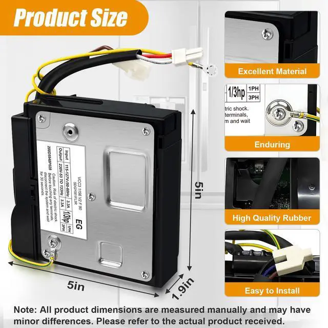 Alt view image 4 of 7 - WR49X10283 WR55X10490 Inverter Control Board Compatible with GE Refrigerator,Replace WR55X10685 WR55X10979 WR55X11029 AP5669522 PS6883663 2677747 519306299,Parts Embraco VCC3 1156 K8 F 90