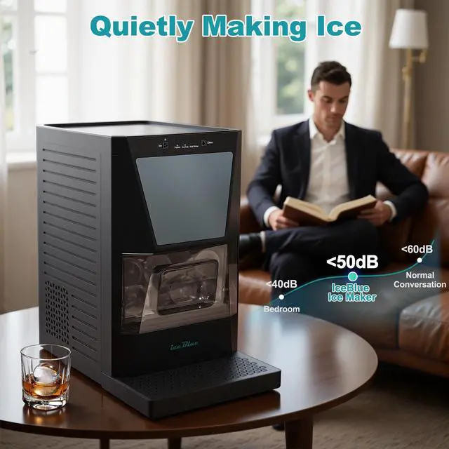 Alt view image 7 of 7 - Ice Maker, 2" Clear Sphere Ice Machine, 2 Ice Balls in 60Mins 40 pcs/Day Ice Ball Maker, Ice Makers Countertop with Self-Cleaning for Whiskey, Bourbon, Brandy, Rum, Gift (Black)