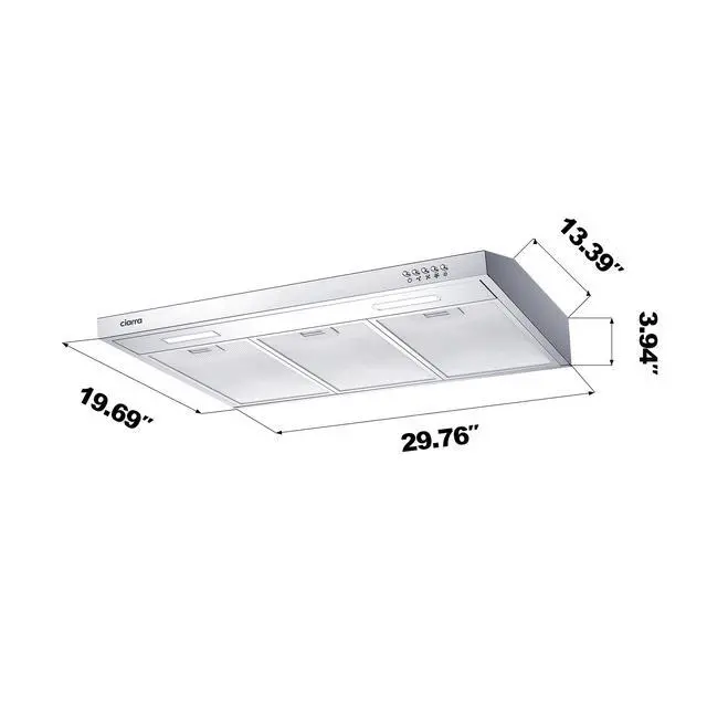 Alt view image 7 of 7 - Ductless Range Hood 30 inch Under Cabinet Hood Vent for Kitchen Ducted and Ductless Convertible CAS75918A