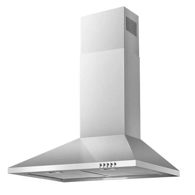 Alt view image 2 of 7 - 24 inch Range Hood,Stainless Steel Oven Vent Hood,Wall Mount Kitchen Hood,Ducted/Ductless Chimney-Style Kitchen Exhaust Hood with Push Button Control,Stove Vent Hood with 3-speed Fan