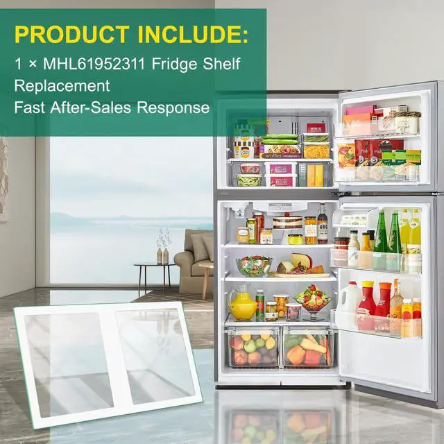 Alt view image 7 of 7 - Upgraded MHL61952311 Refrigerator Glass Shelf Replacement Compatible with LG and kenmore Refrigerator Shelf Replacement Parts Tempered Glass Crisper Drawer Cover Crisper Glass Inserts Replacement