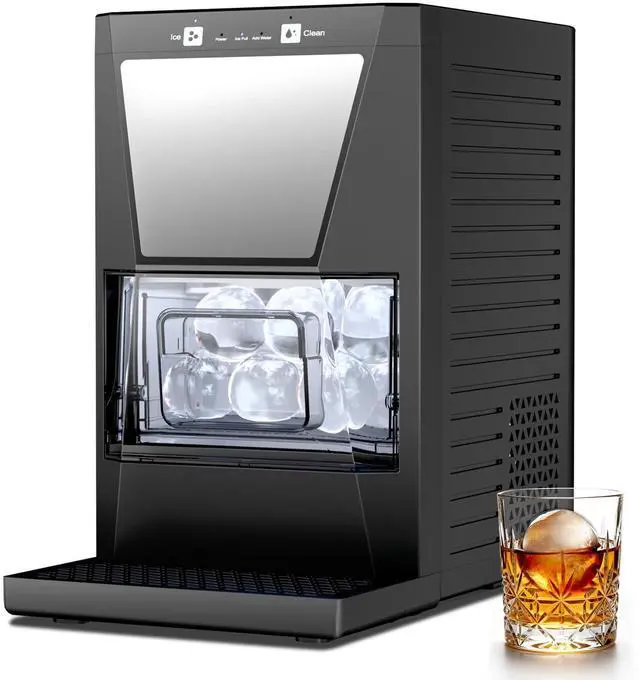 Main image of 2'' Clear Ice Ball Maker Machine Countertop, 2pcs Ice Spheres in 40-60mins, Self-Cleaning, Clear Sphere Ice Maker for Whiskey, Bourbon & Cocktails