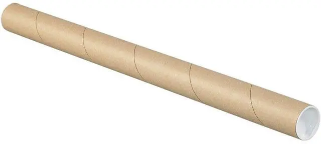 Main image of Kraft Mailing Tubes with Caps, 1 1/2" x 48", Pack of 50, for Shipping, Storing, Mailing, and Protecting Documents, Blueprints and Posters