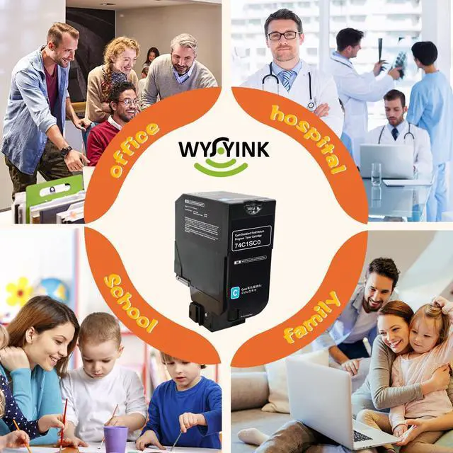 Alt view image 6 of 6 - 74C1SC0 Cyan Compatible 7000 Pages Toner Cartridge High Yield | Replacement for Lexmark 74C1SK0 74C1SC0 74C1SM0 74C1SY0 for CS725 CX725 CS720 Printer