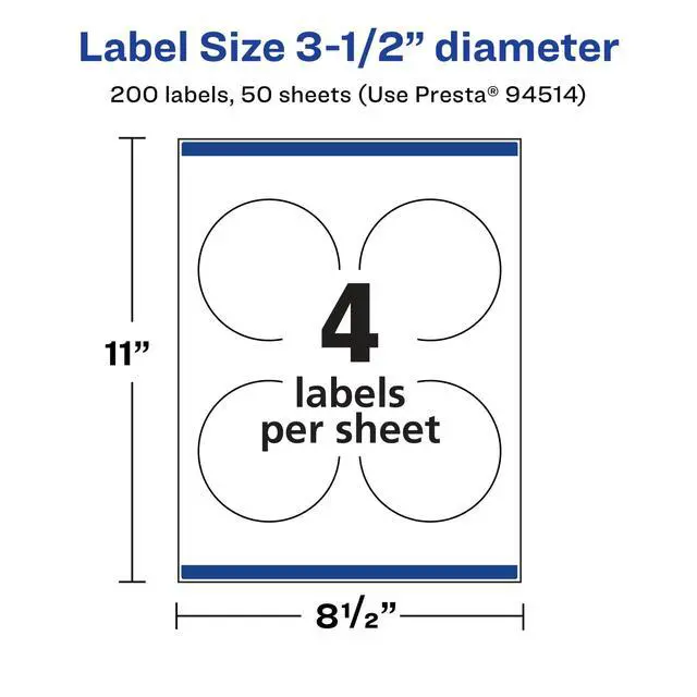 Alt view image 5 of 6 - ® Glossy Clear Round Labels, Sure Feed® Technology, 3.5" Diameter, 200 Glossy Clear Labels, Print-to-The-Edge, Laser/Inkjet Printable