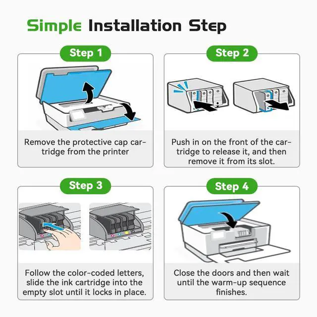 Alt view image 6 of 7 - 952XL 952 Ink Cartridges Replacement for HP 952XL Ink Cartridges Combo Pack 952XL Black and 952 Color Combo Pack for OfficeJet Pro 8710 7740 8720 8715 8210 7720 8730 8740 Printers (4-Pack, BK/C/M/Y)
