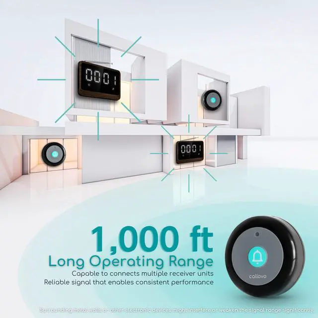 Alt view image 4 of 7 - Wireless Nurse Call System with Central Receiver and Call Buttons | Central receiver displays caller numbers for quick response in home care, clinics, care facilities and restaurants