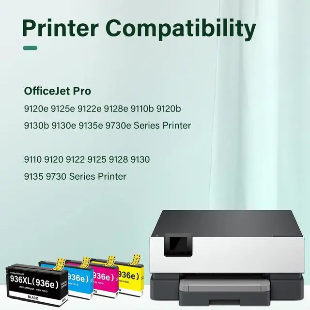 Alt view image 2 of 7 - 936XL 936 936e Ink Cartridges Combo Pack for HP Printers 9125e 9120e 9730e | Replacement for HP 936e 936 Ink Cartridges for HP Printers OfficeJet Pro 9130 9135e 9122e 9128e 9110b 9120b 9130b 9130e