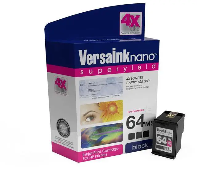 Main image of Nano HP 64 MS MICR Black Ink Cartridge for Check Printing (Packaging May Vary)