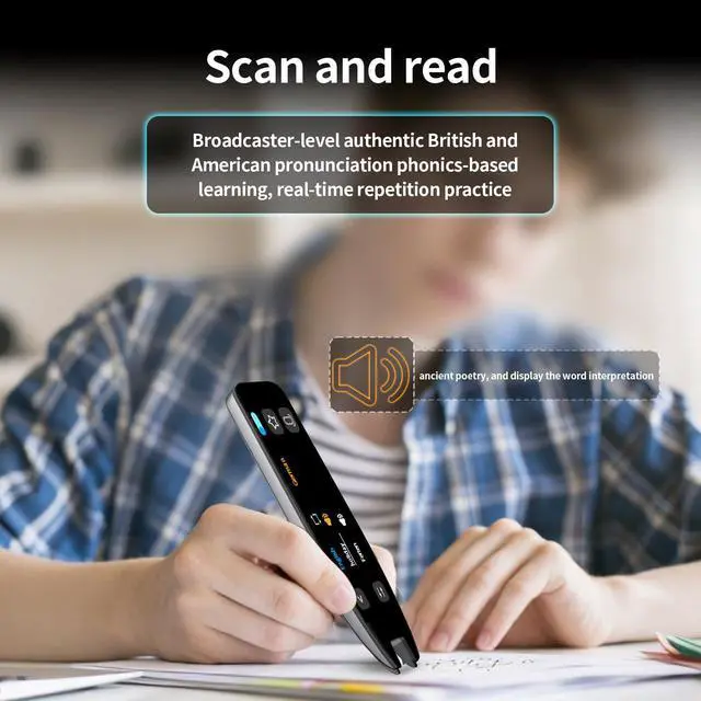 Alt view image 3 of 7 - Translator Pen&Scan Reader Pen for Language Learners&Dyslexia&Learning Difficulties& Adults,OCR Translation Pen&Pen Scanner,Text to Speech Device for 142 Language(Grey)