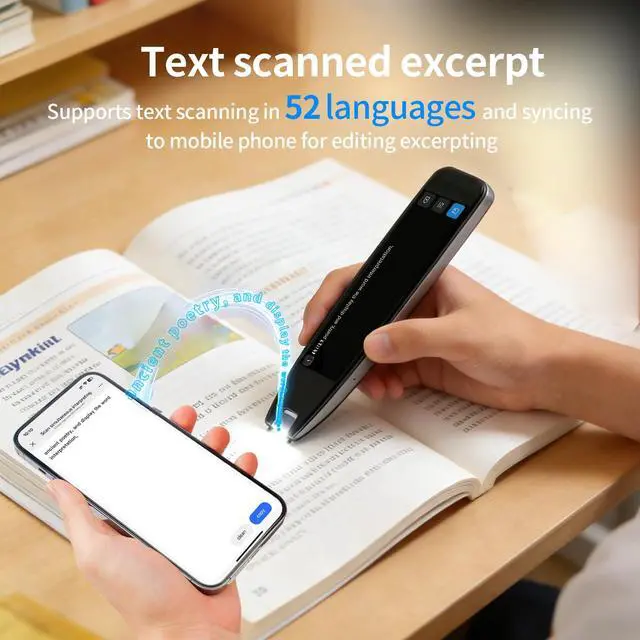 Alt view image 7 of 7 - Translator Pen&Scan Reader Pen for Language Learners&Dyslexia&Learning Difficulties& Adults,OCR Translation Pen&Pen Scanner,Text to Speech Device for 142 Language(Grey)