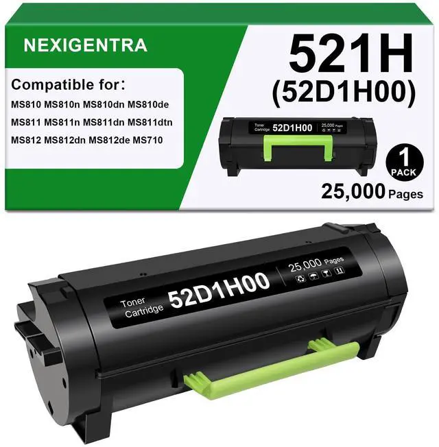 Main image of 521H 52D1H00 Black Toner Cartridge Compatible for Lexmark MS710 MS710n MS710dn MS711dn MS810 MS810n MS810dn MS810de MS810dtn MS811 MS811n MS811dn MS811dtn MS812 MS812dn MS812de Printer 25000 pages 1PK