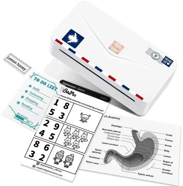 Main image of Portable Thermal Printer M04AS AI Smart Printer 4 Inch Mini Sticker Printer, Support 15/53/80/110mm Printing Width, 300dpi, Suitable for Labels, Notes, Memo, Chritstmas Gift