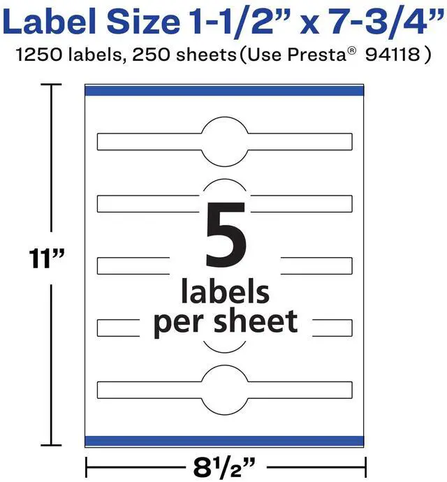 Alt view image 5 of 6 - ® Matte White Wraparound Band Labels, Sure Feed® Technology, 1-1/2" x 7-3/4", 1,250 White Labels, Print-to-the-Edge, Permanent Label Adhesive, Laser/Inkjet Printable Labels