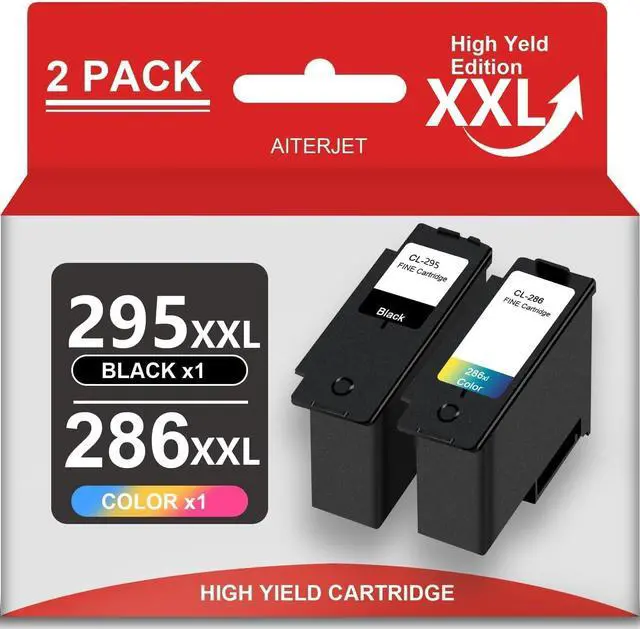 Main image of High Capacity PG-295 CL-286 Ink Cartridges Replacement for Canon PG-295 CL-286 Ink Cartridges use for Pixma TR7120,TS6520,TS4320 Printers (1 Black 1 Color)