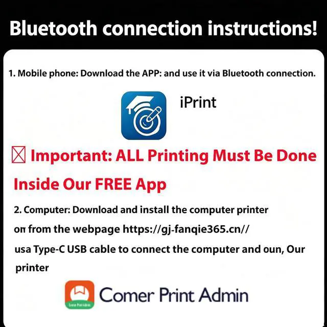 Alt view image 2 of 7 - 203DPI Portable Thermal Printer for Students & Office-Wireless Bluetooth Travel Printer-Easy to Set Up- Inkless-Supports Letter/A4 Multi-Size Thermal Papers-App Use Required for iPhone & Laptop