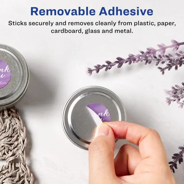 Alt view image 2 of 7 - Matte White Removable Round Labels, Sure Feed Technology, Print-to-The-Edge, 0.5" Diameter, 15,400 Removable Labels, Laser/Inkjet Printable
