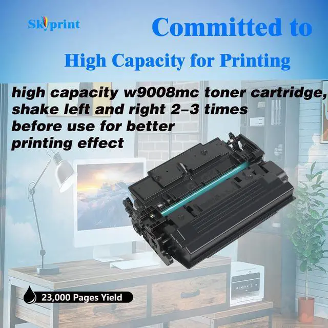 Alt view image 3 of 5 - W9008 W9008MC Black Toner Cartridge | Compatible with W9008MC Toner use for Managed E50145dn Flow MFP E52645c MFP E52645dn Priners