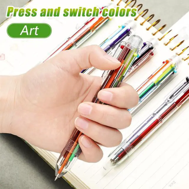 Alt view image 2 of 6 - 240 Pack Multicolor Ballpoint Pens 0.5mm 6-in-1 Colored Retractable Ballpoint Pens Multi Colored Ink Rainbow Pen for Nurses Gel Ink Nurse Pen for Office Teacher Gifts