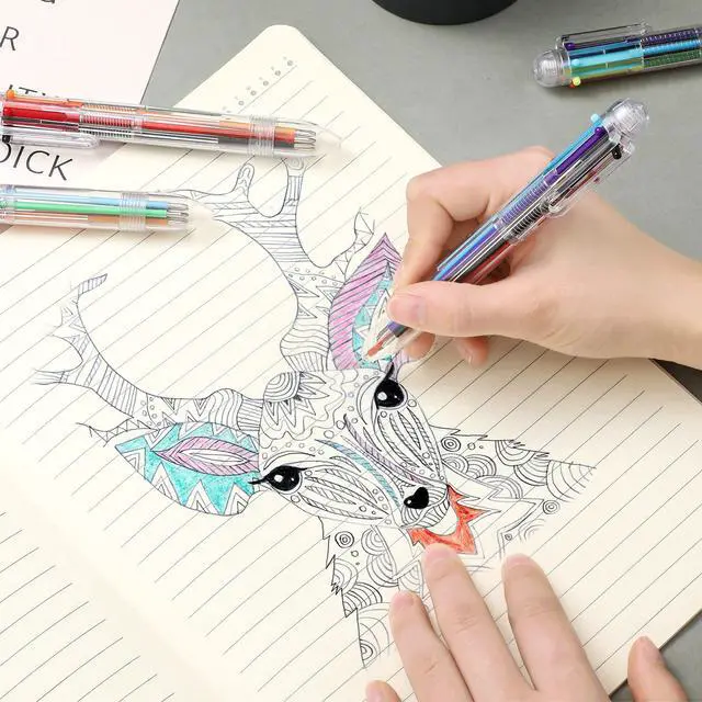 Alt view image 5 of 6 - 240 Pack Multicolor Ballpoint Pens 0.5mm 6-in-1 Colored Retractable Ballpoint Pens Multi Colored Ink Rainbow Pen for Nurses Gel Ink Nurse Pen for Office Teacher Gifts