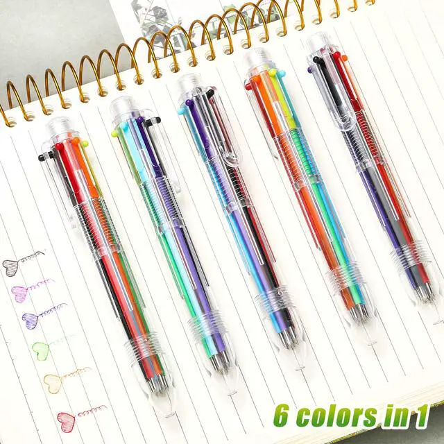 Alt view image 6 of 6 - 240 Pack Multicolor Ballpoint Pens 0.5mm 6-in-1 Colored Retractable Ballpoint Pens Multi Colored Ink Rainbow Pen for Nurses Gel Ink Nurse Pen for Office Teacher Gifts