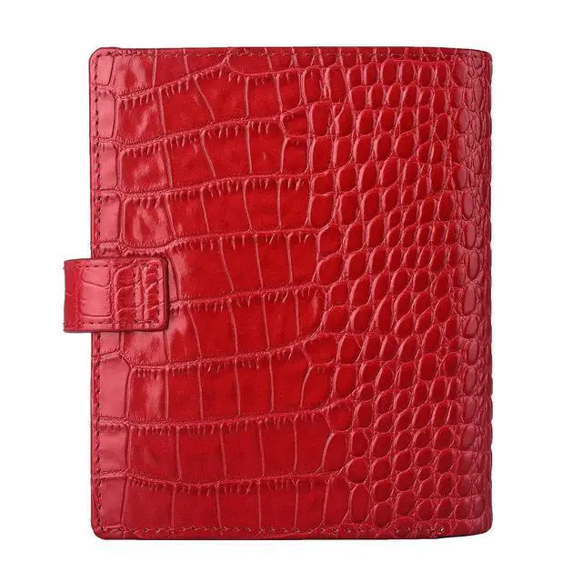 Alt view image 4 of 6 - Budget Binder,Leather Rings Planner, 6-Ring Pocket Organizer Notebook Cover (Croco-Red)