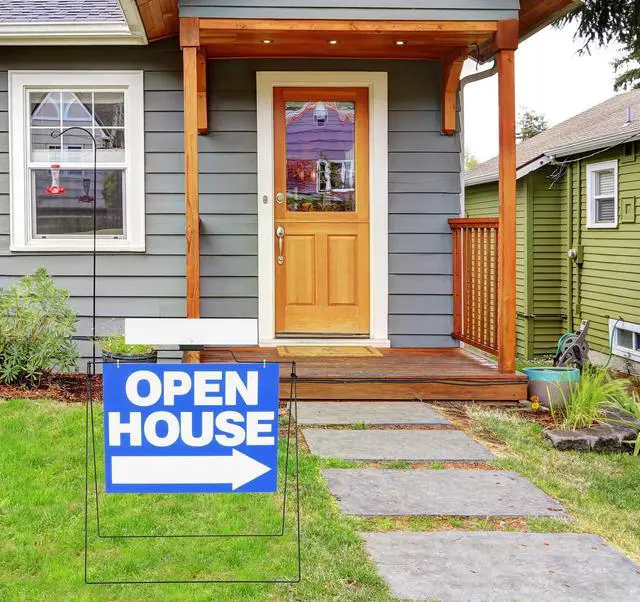 Alt view image 4 of 7 - 5 Pack 32" x 28" Open House Signs, A Frame Stand, Blue | A Frame Open House Sign,For Real Estate, House Yard Street Sidewalk