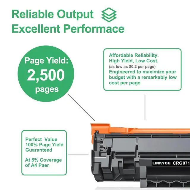 Alt view image 2 of 6 - 071 Toner Cartridge: 2 Pack 071 High Yield Replacement for Canon 071 Black Toner Cartridge CRG071 for ImageCLASS LBP122dw LBP122 LBP120 MF270 Mf272dw Mf273dw Mf275dw Printer