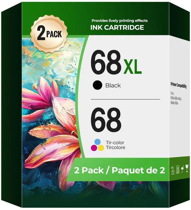 Main image of 68 68XL Ink Cartridges Envy 6155e Envy 6555e ink Compatible with hp 68 68e 68XL hp68 Ink Cartridges 68 e 68 xl 68 Black Color Combo Pack Compatible for Envy 6100e 6500e 6155e 6555e 6155 6555 Printers