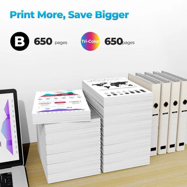 Alt view image 3 of 7 - 68 68XL Ink Cartridges Envy 6155e Envy 6555e ink Compatible with hp 68 68e 68XL hp68 Ink Cartridges 68 e 68 xl 68 Black Color Combo Pack Compatible for Envy 6100e 6500e 6155e 6555e 6155 6555 Printers