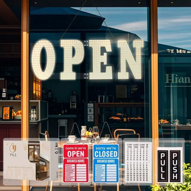 Main image of LED Open Signs for Business 30"x10" Dimmable Bright Business Open Sign with Hanging Installation for Window Stores, Hotel, Store, Bar, Retail Shop, Salon, Restaurant