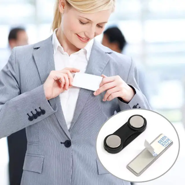 Alt view image 6 of 6 - Name Badge Magnets - 100 Sets of 2MAG-3 Magnetic Name Tag Attachment for Badge Makers or DIY Project Made of Strong Neodymium Magnets BM-2MAG-3