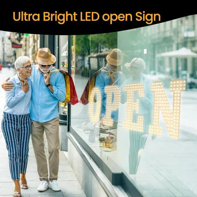 Alt view image 5 of 7 - LED Open Signs for Business 30"x10" Dimmable Bright Business Open Sign with Hanging Installation for Window Stores, Hotel, Store, Bar, Retail Shop, Salon, Restaurant
