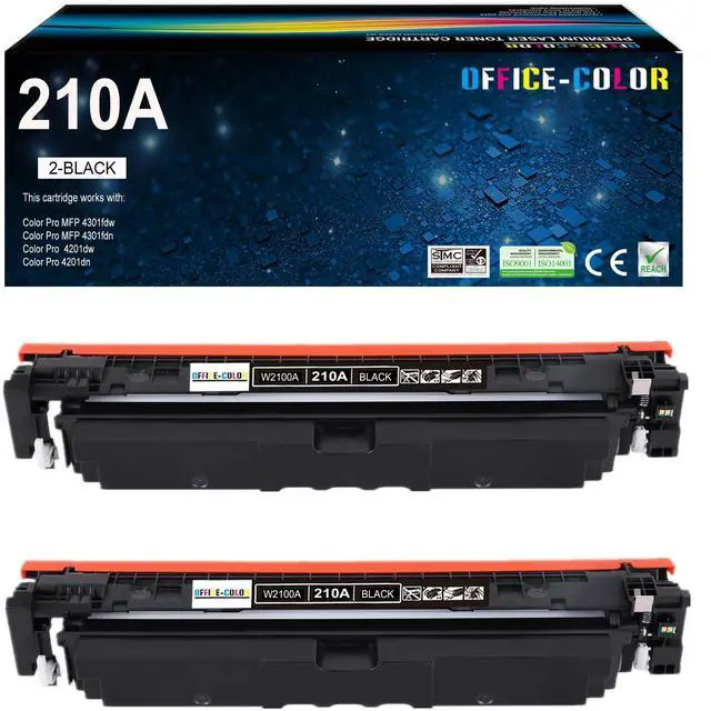 Main image of 210A Black Toner Cartridge Replacement for HP 210A W2100A 4301fdw 4201dn | Compatible for HP Laser Color MFP 4301fdw 4301fdn Pro 4201dw 4201dn Series Printer (2 Black)