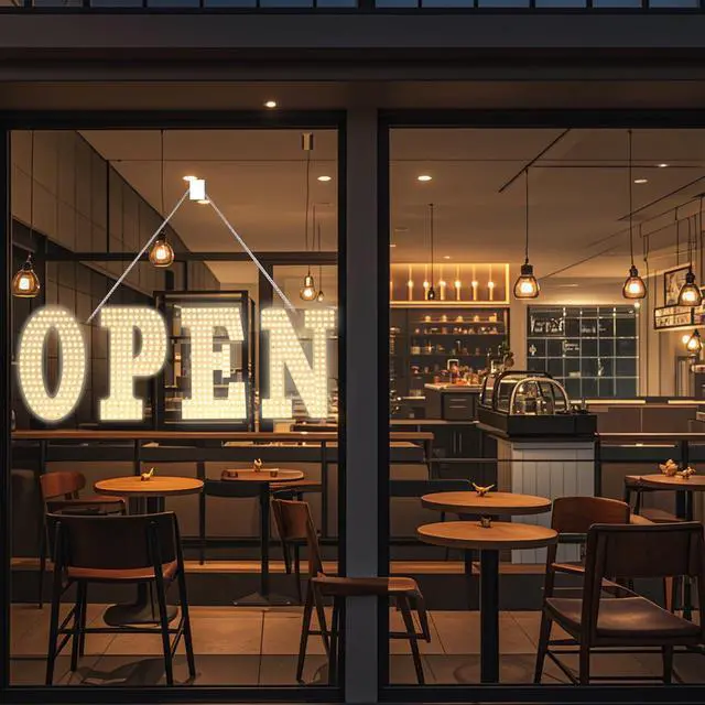 Alt view image 7 of 7 - LED Open Signs for Business 30"x10" Dimmable Bright Business Open Sign with Hanging Installation for Window Stores, Hotel, Store, Bar, Retail Shop, Salon, Restaurant