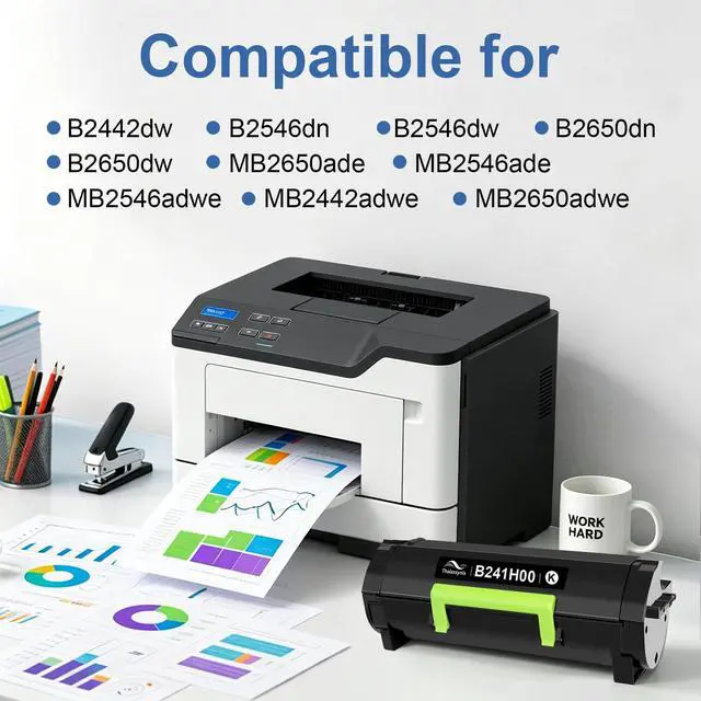 Alt view image 2 of 5 - B241H00 Toner Cartridge Compatible for Lexmark B241H00 Black High Yield Toner Cartridges for B231000 Toner for B2338 B2442 B2546 B2650 MB2338 MB2442 MB2546 MB2650 Laser Printer 6,000 Pages Black