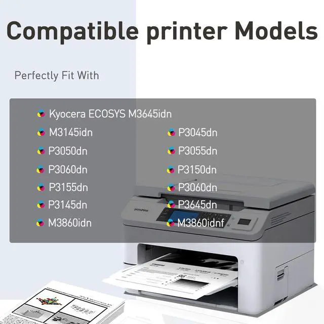 Alt view image 2 of 5 - Compatible Toner Cartridge Replacement for Kyocera TK3162 TK-3162 3162 for ECOSYS M3645idn, M3145idn, P3045dn, P3050dn, P3055dn, P3060dn, P3150dn, P3155dn, P3260dn, M3145dn (Black, 4 Pack)