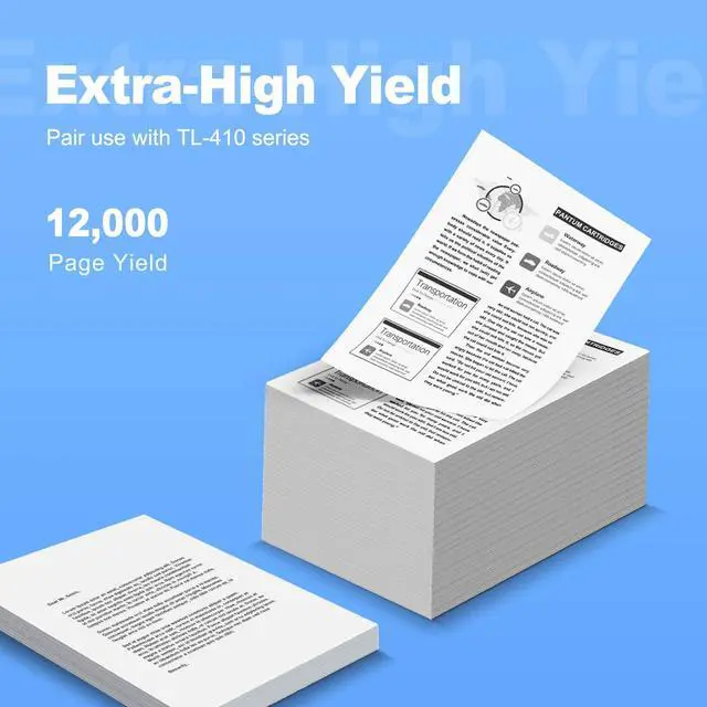 Alt view image 3 of 7 - Toner Cartridge DL-410 Drum Unit Works M7102, M7202, M6802, P3012, P3302, M6702 M7302 Series Monochrome Laser Printer, Yields up to 12,000 Pages