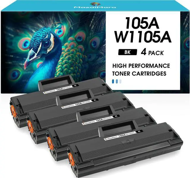Main image of 105A W1105A High Yield Compatible Toner Cartridges Replacement for HP Laser MFP 107a 107w 135a 135w 137fnw Printer (Black, 4-Pack)