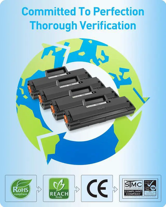 Alt view image 7 of 7 - 105A W1105A High Yield Compatible Toner Cartridges Replacement for HP Laser MFP 107a 107w 135a 135w 137fnw Printer (Black, 4-Pack)
